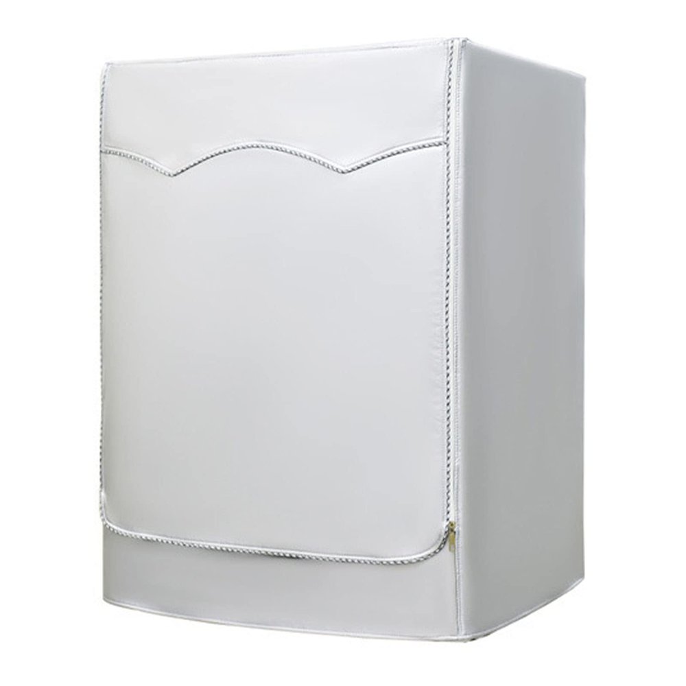 Washing Machine Cover Portable Waterproof Dustproof Sunscreen for Fully Automatic Washer Silvering Oxford Cloth Piping Zipper L
