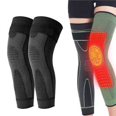 Kneeca Tourmaline Acupressure Self-Heating Shaping Knee Sleeve,3D High Elastic Knee Brace Support Compression Sleeve Wormwood Self-Heating Knee Pads (L, Black)