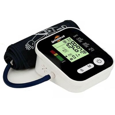 Blood Pressure Monitor with Pulse Rate Detection - Large LCD Display - Includes BP Cuff Kit for Arm Circumference of 22-32cm - Accurate Blood Pressure Monitors for Home Use (Black)