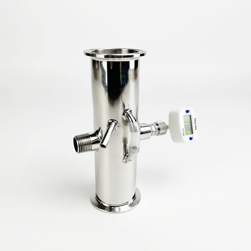 ZIMAGU 2" (51mm) OD64mm Boka Reflux Head With 1/2" Male Thread And Thermowell Nipple Of Thermometer For,Reflux Column,SS304 (Color : 2)