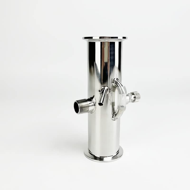 ZIMAGU 2" (51mm) OD64mm Boka Reflux Head With 1/2" Male Thread And Thermowell Nipple Of Thermometer For,Reflux Column,SS304 (Color : Main Body)