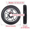 12 Inch Rear Wheel, Electric Wheelchair Replacement Wheel Accessories, Model 12 1/2x2 1/4, Non-Pneumatic Solid Tires, Bearing 4.5cm (1 3/4inch), 1 Pair view 2