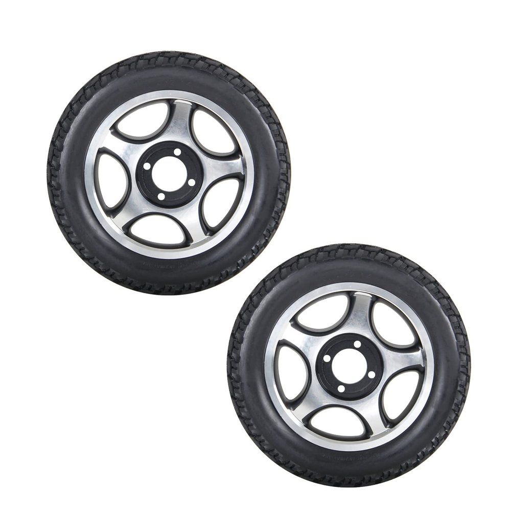 12 Inch Electric Wheelchair Rear Wheel Accessories, Model 12 1/2x 2 1/4, PU Solid Replacement Tires, Bearing 4.5cm(1 3/4inch),1 Pair