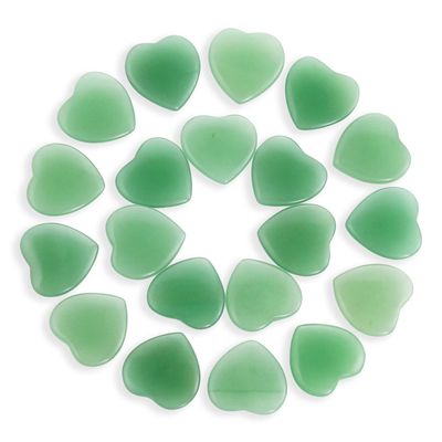 20 Packs of Tumbled Polished Natural Green Aventurine Crystals Heart Stones