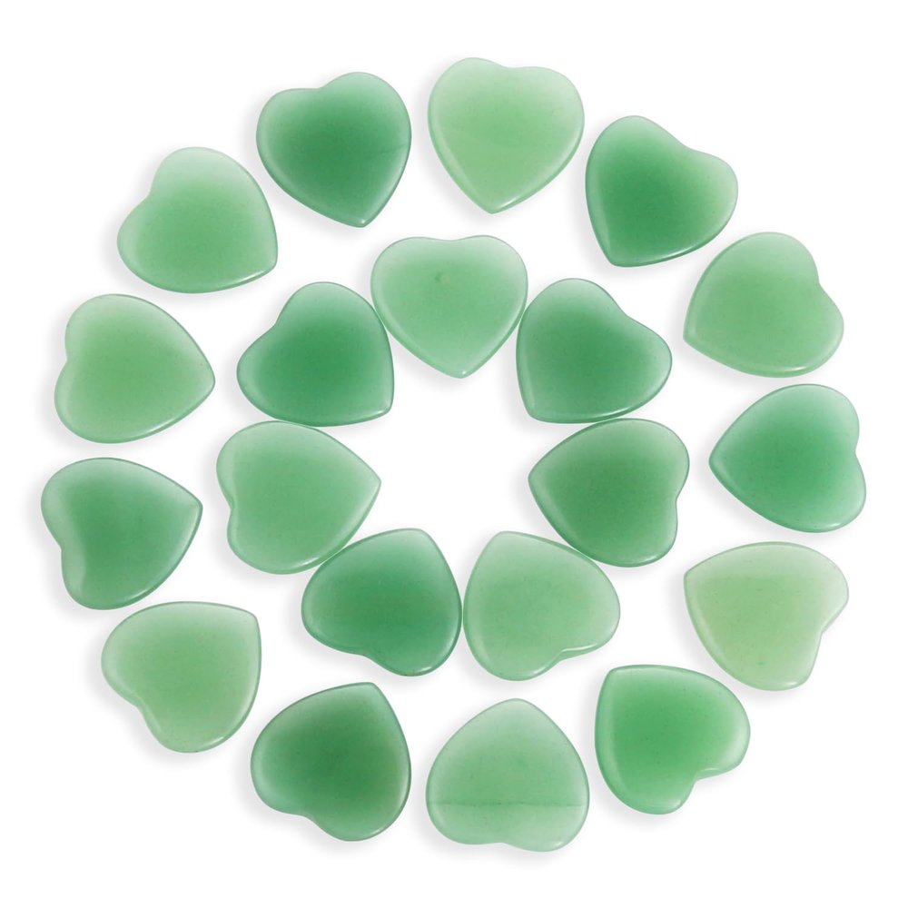20 Packs of Tumbled Polished Natural Green Aventurine Crystals Heart Stones
