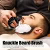 4pcs Knuckle Brush Beard for Men, Sweep Beard Brush for Broken Hair Dirty Removal, Mustache Styling Brush Soft with Soft Bristles and Round Handle, Fast Lather Salon Cleansing Foam Brush view 2