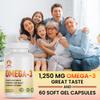 Royal Swag 1250mg of Omega 3 Fish Oil Capsules - High Potency, Molecularly Distilled, Burpless Softgels with EPA and DHA for Immune Support, Joint, Vision, and Heart Health - 60 Count. view 3