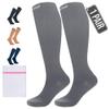 360 RELIEF 1 Pair Compression Socks for Women & Men - 15-20 mmHg Travel Flight Socks  Graduated Support - Ideal for Running, Cycling & during Maternity -XXL, Grey with Laundry Bag view 1