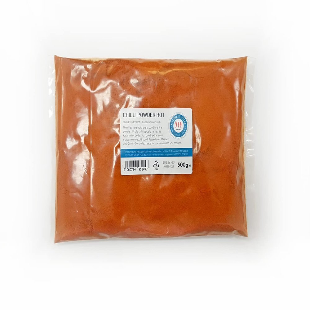 Entirely Ingredients Chilli Powder Hot 500g - Selected for Quality - Food Grade