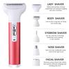 Electric Shaver for Women, Rechargeable Hair Removal Electric Razor USB Charging 5 in 1 Painless Shaver for Bikini Women Area/Nose/Armpit/Arm/Leg Hair Trimmer (Red) view 2