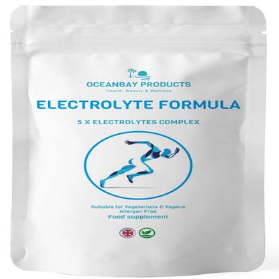 Electrolytes Formula 5 x Electrolytes Complex Potassium Calcium Magnesium Vegan Tablets Rehydrate and Replenish Essential Nutrients (180 x Tablets)