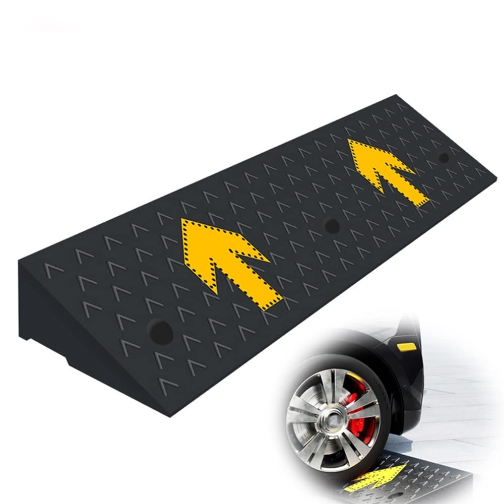 KADEUX 5 Inch Rise Curb Ramp, Threshold Ramp For Wheelchair, Rubber Car Slope Ramp, Anti-Slip Driveway Curb Ramps, Doorways/Sidewalk/Bike/Scooter/Vehicles Ramps (Size : 100x30x11cm)