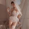 QNCLO Women's sexy perspective lace cut out bride cosplay headdress sexy lingerie white black (white2) view 2