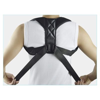 Adjustable Back Posture Corrector Clavicle Spine Back Shoulder Lumbar Brace Support Belt Posture Correction Prevents Slouching (Color : Black, Size : Small)