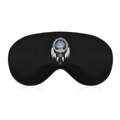 Native American Wolf Dream Catcher Eye Mask with Adjustable Strap for Men and Women Night Sleeping Travel Nap