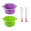 2pcs Wax Pot Liner, Petal Type Silicone Reusable Wax Warmer Liner with 2pcs Silicone Wax Spatula Non-Stick Wax Warmer Liners for 16 Oz Electric Waxing Kit (Purple, Green) view 1