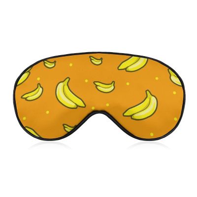 Banana Pattern with Orange Sleep Mask Soft Blindfold Portable Eye Mask with Adjustable Strap for Men Women