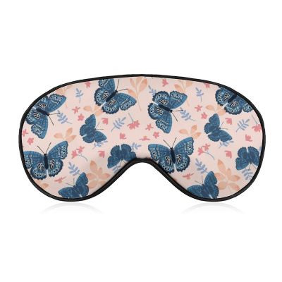 Blue Butterfly Sleep Mask Soft Blindfold Portable Eye Mask with Adjustable Strap for Men Women