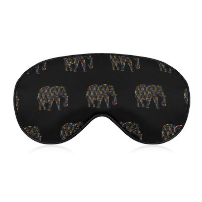Autism Awareness Elephant Sleep Mask Night Cover Eye for Women Men BlockLight for Airplane Travel Nap Adjustable Strap