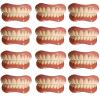 PROPFE Instant False Teeth Unisex Temporary Veneers False Teeth Top Bottom Silicone Dentures Cover Alternative Dentures for Men And Women Natural Tone Reusable,12 pairs view 1