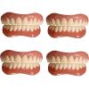 PROPFE Instant False Teeth Unisex Temporary Veneers False Teeth Top Bottom Silicone Dentures Cover Alternative Dentures for Men And Women Natural Tone Reusable,4 pair view 1