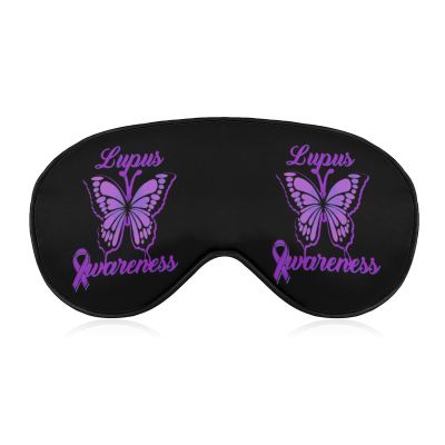 Butterfly Lupus Awareness Ribbon Sleep Mask Soft Blindfold Portable Eye Mask with Adjustable Strap for Men Women