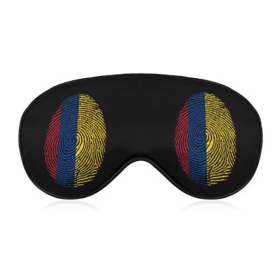 Colombia Flag Finger Sleep Mask Soft Blindfold Portable Eye Mask with Adjustable Strap for Men Women