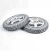 12 1/22 1/4, 12 Inch Electric Wheelchair Replacement Rear Wheels, Rubber Solid Tires, Grey, Bearing 17mm(11/16inch), 1 Pair
