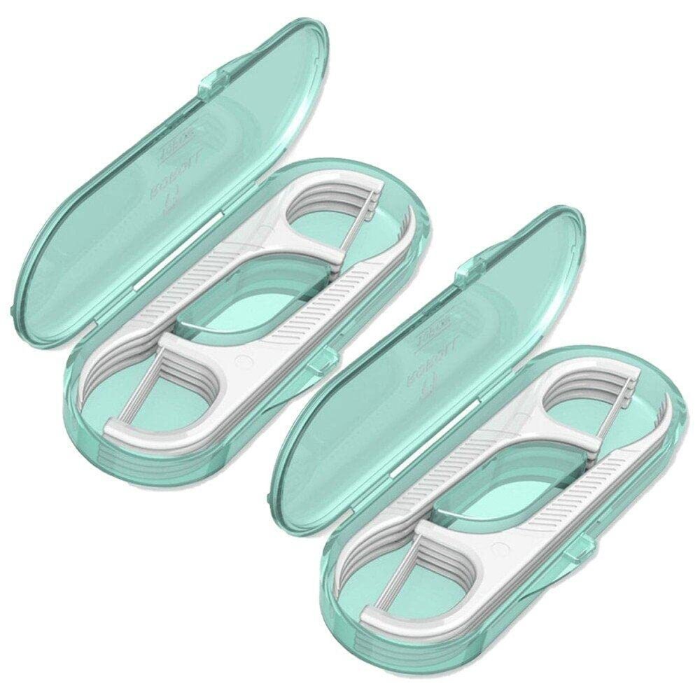 Sanfly Boxes Dental Floss Pick Flossing Travel Box Portable Flossers Storage Box Clear Oral Care Floss Picks Teeth Cleaning Tools