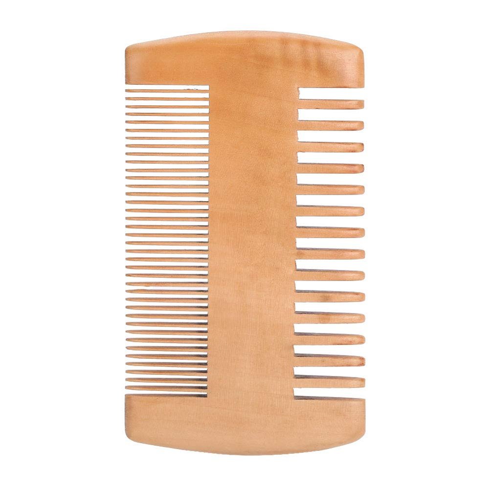 Wooden Beard Comb,Shaving Comb,Double end Beard Comb,Anti Static Wood Pocket Comb with Double end Fine and Coarse Teeth