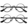 Lanomi Mini Round Reading Glasses Women Men Retro Metal Small Blue Light Blocking Oval Reader Eyeglasses 2 Pack Black 1.0 view 1