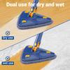 360 Degree Rotating Adjustable Cleaning Mop With 6 Heads, Telescopic Triangle For Washing Floor, Rotatable Extendable Long Handle, Shine Mope With Microfiber Swivel, Quick Dry for Effortless, Tidy Set view 4