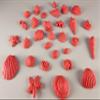 30 x Edible 3D seashells shells shell icing toppers, cake cupcakes decorations T007 (Red) view 1