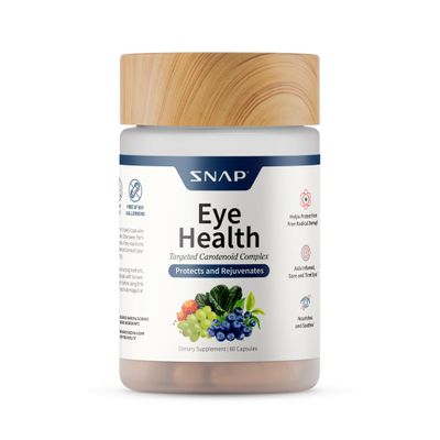 Snap Supplements Eye Health Capsules with Lutein, Zeaxanthin, Bilberry & Lycopene Supports Vision, Eye Function & Overall Eye Health 60 Capsules