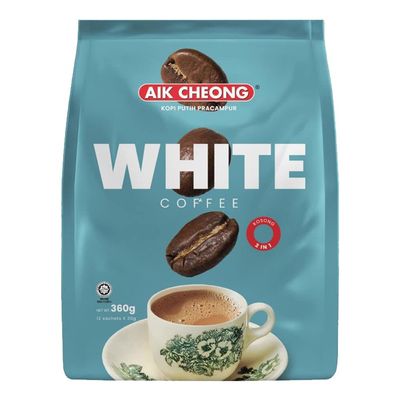 Aik Cheong Malaysian 2 In 1 No Sugar White Coffee Kopi Putih Pracampur (12 Sachets) 360g HALAL
