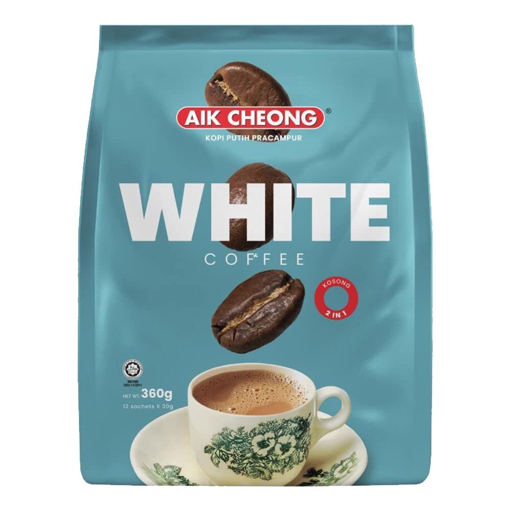 Aik Cheong Malaysian 2 In 1 No Sugar White Coffee Kopi Putih Pracampur (12 Sachets) 360g HALAL