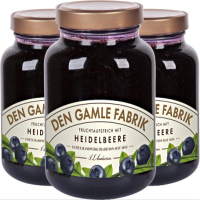 Den Gamle Fabrik Fruit Spread Blueberry 3x380 g (38.55) - With pieces of fruit/Danmark