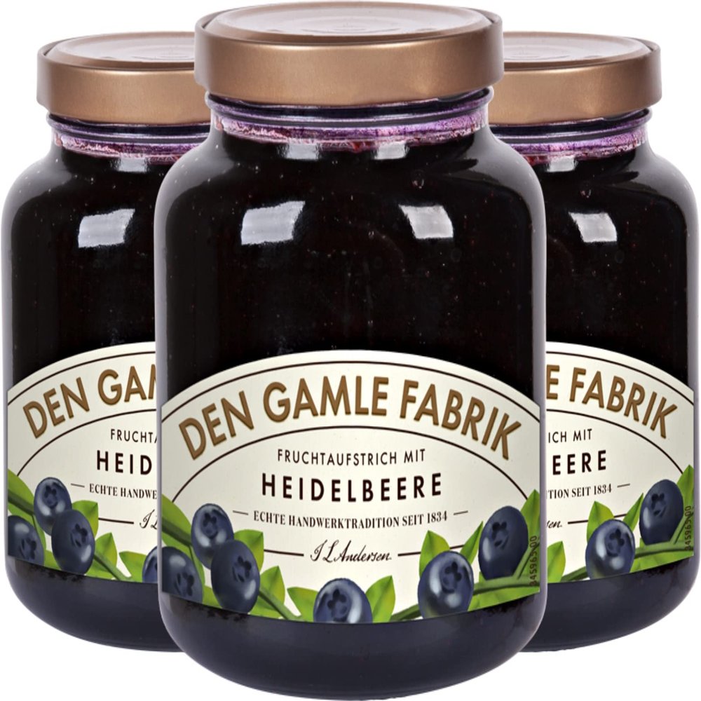 Den Gamle Fabrik Fruit Spread Blueberry 3x380 g (38.55) - With pieces of fruit/Danmark