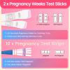 Accufast Pregnancy Test Weeks Indicator - Combo Pack 12 Tests, 2 Pregnancy Weeks Test Sticks 25 MIU/ml, 10 hCG Test Strips 10 MIU/ml, Ultra Early 2 Ways Check - Tells You How Many Weeks (12 Tests) view 4