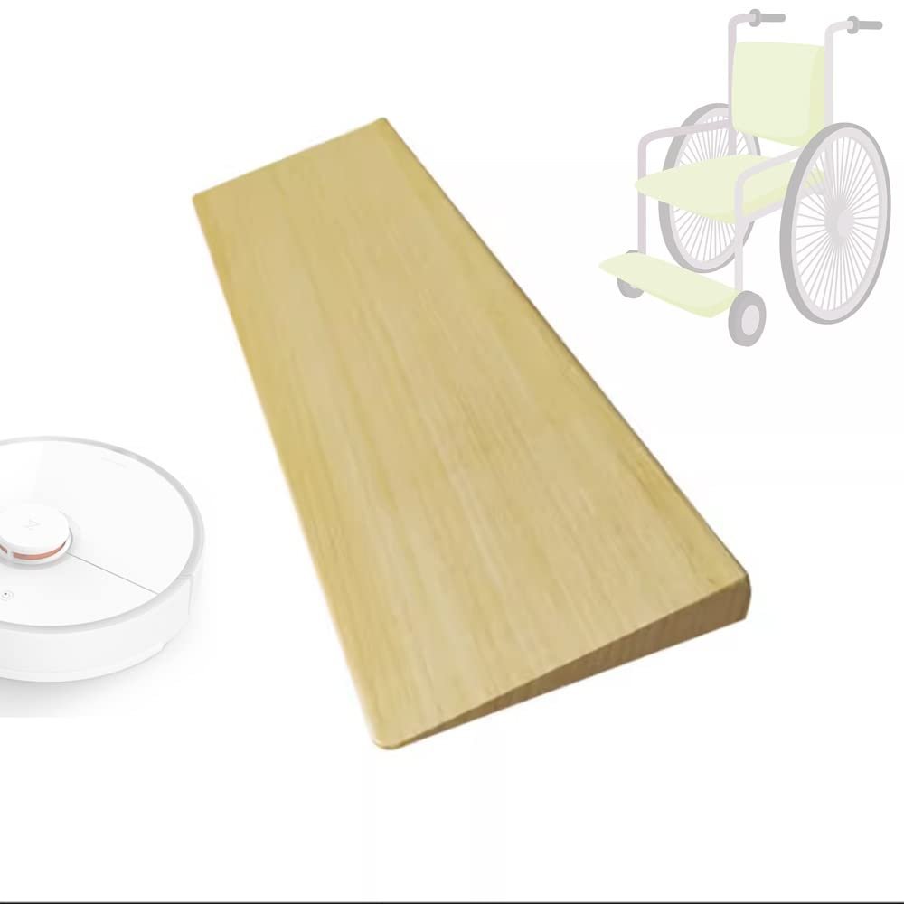 XFAK Solid Wood Threshold Ramp, Non-Slip Doorways Ramps, Wooden Wheel Chair Ramp, Mobility Ramps For Indoor Bathroom Steps, Low Profile 0.4-1.4inch (Size : 13x70x2.5cm-5x27.5x1in)