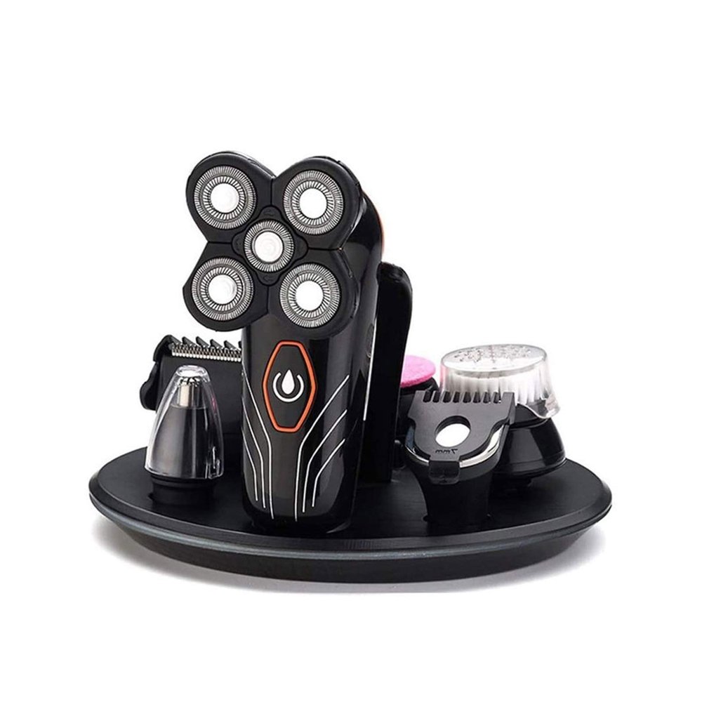 LIIAV Head Shavers for Bald Men,Electric Shavers for Men Cordless Rechargeable Wet Dry,5-in-1 Waterproof Electric Razor Rotary Shaver Grooming Kit with Hair Clippers Beard Trimmer Nose Hair Trimmer