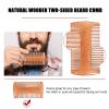 4 in 1 Beard Shaping Styling Kits for Men, Beard Shaping Styling Tool for Home Salon, Include Double Sided Wooden Comb Pointed Scissors Small Folding Comb and Round Head Scissors view 3