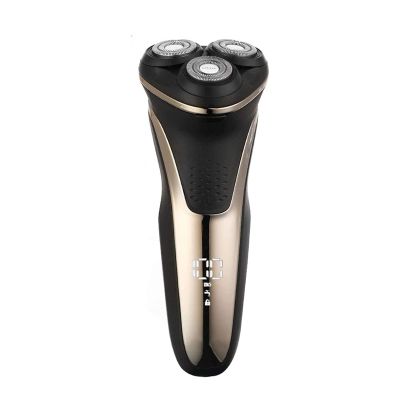 LIIAV Electric Shaver for Men Wet and Dry Waterproof Electric Razor Cordless Rechargeable Rotary Shaver Razor for Men with Pop-up Trimmer (Color : Gold)