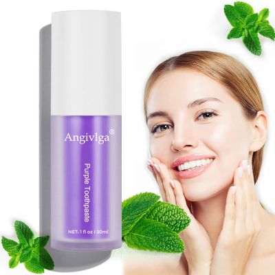 Purple Toothpaste,Colour Corrector Teeth Whitening Toothpaste,Teeth Whitening Booster Purple Whitening Toothpaste for Tooth Stain Removal Teeth Cleaning Teeth Colour Whitener