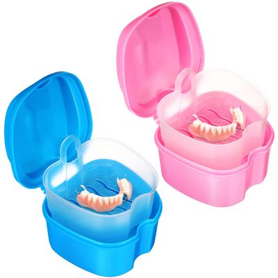 Mipcase 2pcs Convenient Retainer Case Portable Lightweight Storage Box for Dentures Daily Use Travel Modern Design Reusable