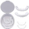 Giural 2 Pairs Instant Veneers Dentures, Cosmetic Teeth Veneers Temporary Denture Fake Teeth Smile Veneers Snap in Teeth, Snap on Veneers False Teeth Instant Teeth Whitening Kit for Men and Women view 1