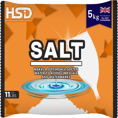dishwasher salt 5kg powerful crystal, limescale remover on your glassware and water softener, life & improving its performance, 99% purity (1 pack)