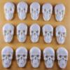 15 x Edible 3D Skulls, Skull icing toppers, cake cupcakes decorations T040 (Ice White) view 2