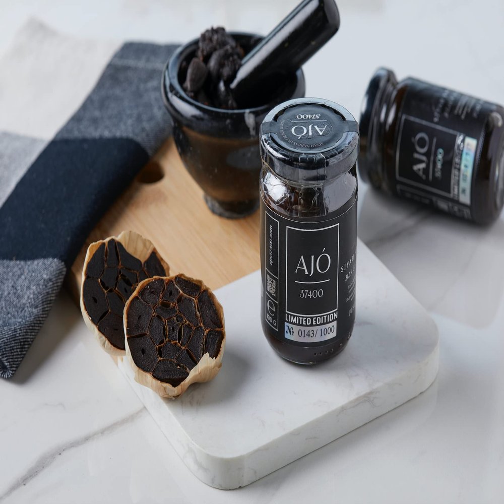 AJO 37400 Black Garlic Puree %100 Natural Fermented 90 Days Ready to Eat