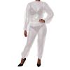Plastic Two Piece Overalls Clear PVC Loose Tops Trousers Set Elasticated Waist Cuffs and Ankles Outfit,White,S view 1